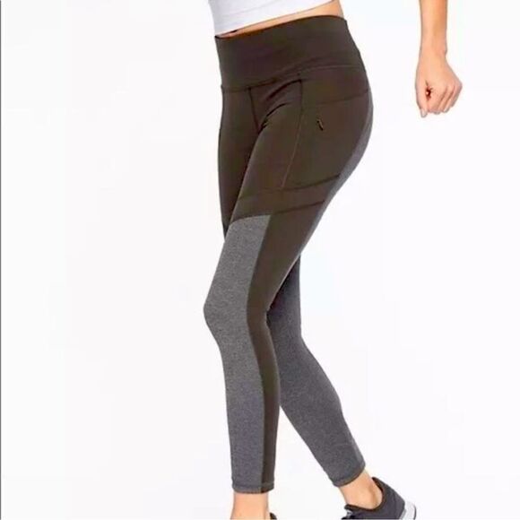 Athleta All In Structure 7/8 Tight Olive Grey M - Picture 1 of 11